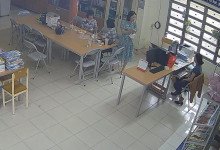 Let's watch the teacher dipping shoeplay in her office 1