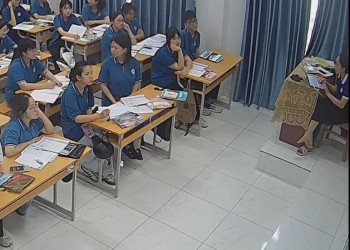 The teacher show us her cute feet