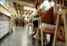 It's a great opportunity to watch lady's dangling and shoeplay when her having lunch 12