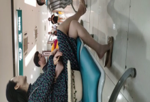  Lady dangling shoeplay when waiting for a train 23