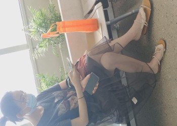 The girl in sandals great dangling shoeplay The girl in sandals great dangling shoeplay