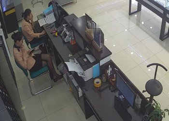 There is a black line on the side of the hostess's stockings 