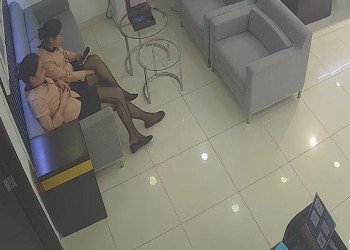 There is a black line on the side of the hostess's stockings  2