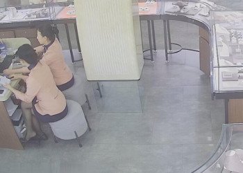 The jewelry store girls in black nylon dangling shoeplay daily show 26