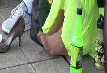 Housewife's sexy nylon feet 4