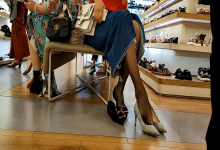 The pretty girl try on new shoes 8