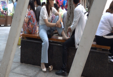 Middle age lady's sexy nylon sole 2