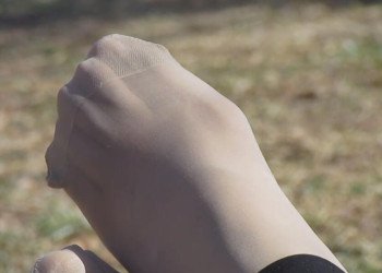 The beautiful girl took off her high heels and relaxed her feet 5