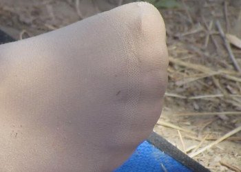 The beautiful girl took off her high heels and relaxed her feet 13