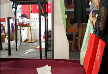 Makeup store hostess dipping and shoeplay solo