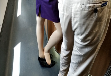 High-speed train attendant stand up dipping and shoeplay