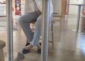 The girls great dipping shoeplay under the table