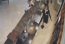 The hotel receptionist stand up great dipping shoeplay 8