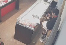 The jewelry store hostess in white dress  great dipping shoeplay 10