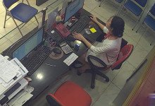 The jewelry store hostess in white dress great dipping shoeplay 13