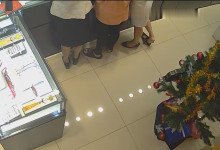 The jewelry store hostess in white dress great dipping shoeplay 15