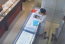 The jewelry store hostess in white dress great dipping shoeplay 23