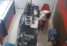 The jewelry store hostess in white dress great dipping shoeplay 26