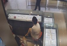 The jewelry store hostess in white dress great dipping shoeplay 33