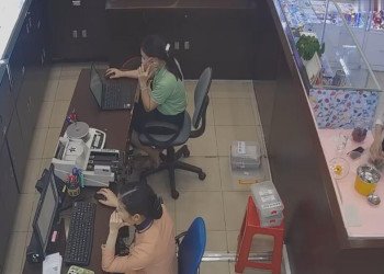 Today she in brown high heels