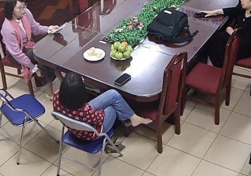 The teacher dangling and shoeplay after class in her office 57