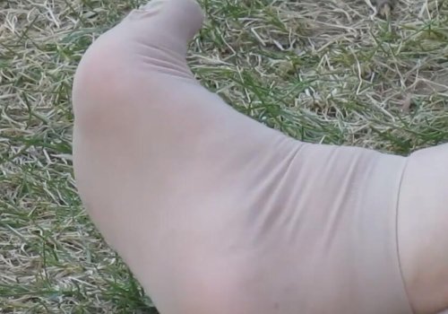 The beautiful girl took off her high heels and relaxed her feet 14