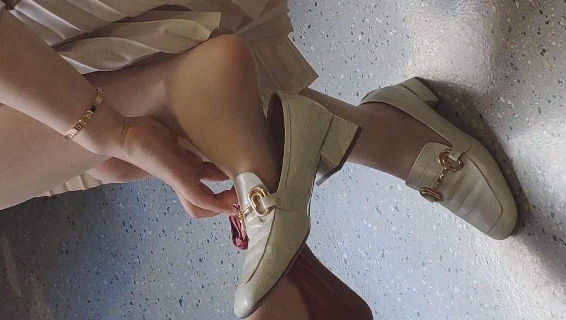 Her feet look a little itchy