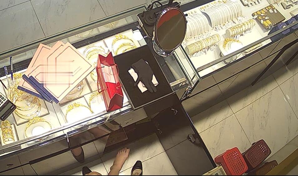 The jewelry store hostess in white dress great dangling shoeplay 6