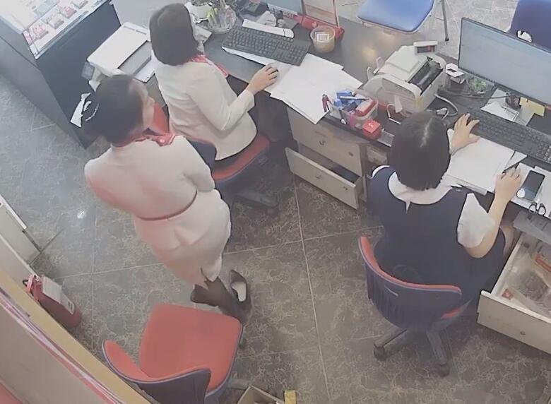 One of them was in black stockings